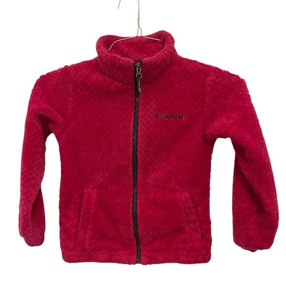 Columbia Other - Kids Columbia Jacket Fuzzy Pink Full Zip Kids Size S (7/8)